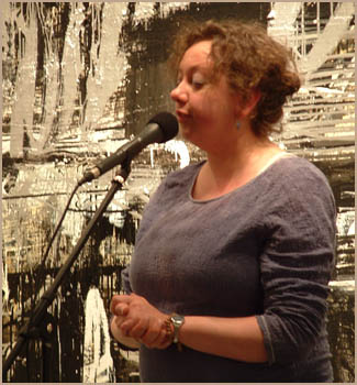 Erika Mikkalo reading at Flat File Gallery, 22 May 2007, for UniVerse of Poetry